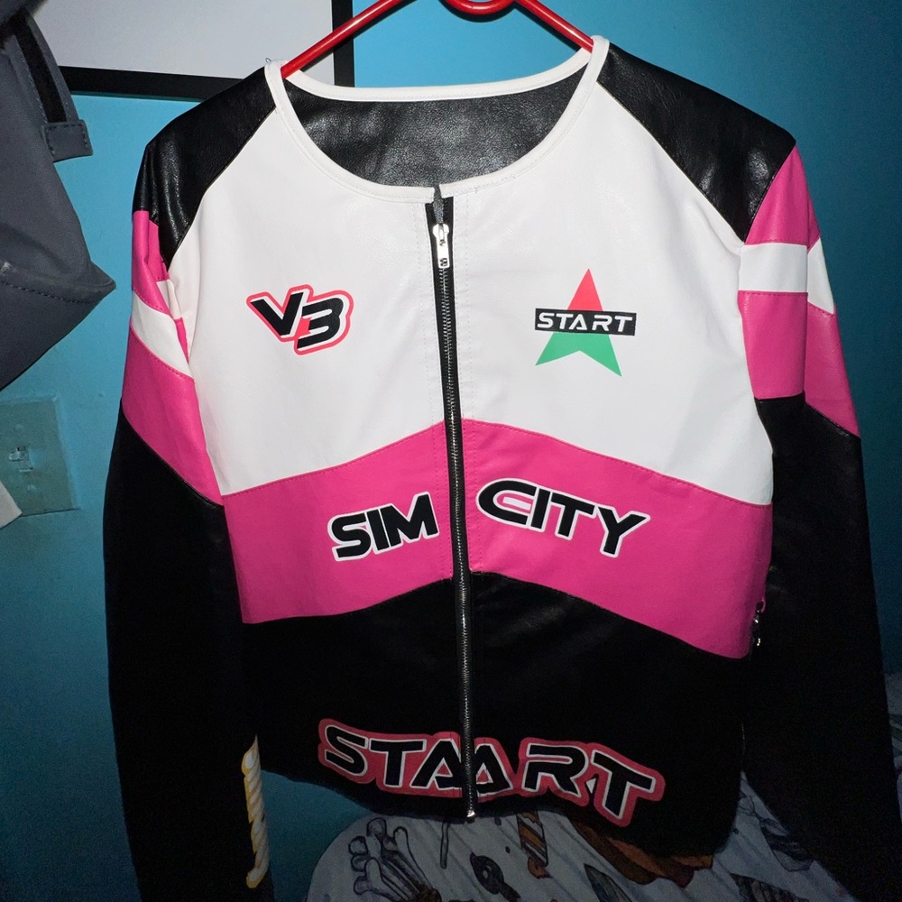 VOIKERDR Leather Jacket Women Zipper Moto Biker